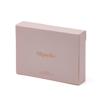Boîte à gloss à lèvres de luxe de style enveloppe rose avec logo personnalisé, estampage à chaud en or rose, emballage cosmétique, coffret cadeau de maquillage