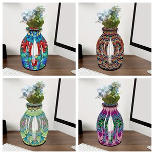 Peinture Diamant DIY : Vase Floral Abstrait Imprimé Aquarelle, Artisanat de Haute Qualité, Perles Rectangulaires en Plastique, Décoration Maison - Product Image 5