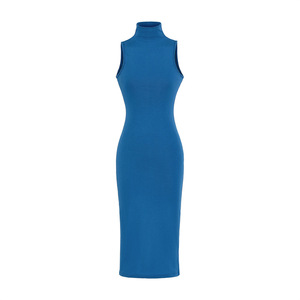 Vestido de cuello alto sin mangas estilo Pure Desire, vestido <span class=keywords><strong>VIP</strong></span> de primavera, nuevo, ajustado, adelgazante, de color liso, estilo Spice Girl, de longitud media. - Product Image 2