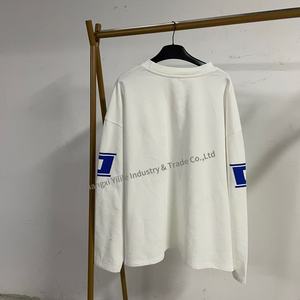 T-shirt en coton épais personnalisé TS3407, tissu French Terry, manches longues pour <span class=keywords><strong>homme</strong></span>, décontracté, <span class=keywords><strong>3XL</strong></span>, impression sérigraphique, blanc, manches longues - Product Image 2
