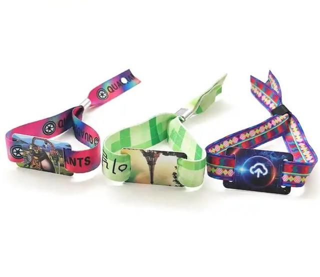 Waterproof Programmable NFC F08 Chip Bracelet RFID Cloth Fabric Woven Wristband for Festival Events