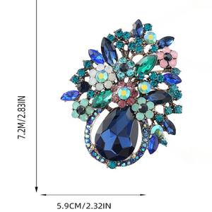 Broche de Lujo para Hombre con Pedrería, Diseño Delicado, Tendencia de Moda, Broche de Cristal con Forma de Flor para Fiestas y Banquetes - Product Image 4