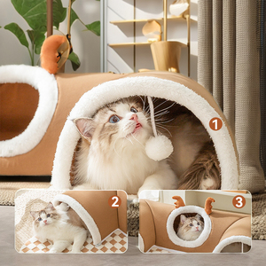 Nouveau lit pour animaux de compagnie en fourrure douce pliable <span class=keywords><strong>anti</strong></span>-<span class=keywords><strong>stress</strong></span> de luxe haut de gamme, jouets pour animaux de compagnie de qualité supérieure - Product Image 2