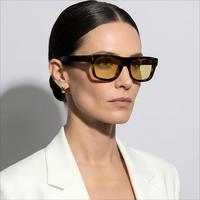 Lunettes de soleil en acétate de haute qualité, motif écaille de tortue, pour les vacances d'été à la plage