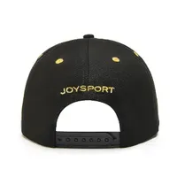 Gorra de Béisbol Bordada en Negro y Amarillo, 6 Paneles, Cierre a Presión, Visera Plana, Estilo Dad Hat para Hombre y Mujer