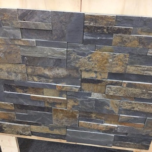 Ngăn xếp <span class=keywords><strong>Slate</strong></span> đá hình chữ nhật văn phòng xây dựng bên ngoài bức tường gạch tự nhiên ngoài trời gạch vỏ và dính đá tường gạch chia 2cm - Product Image 5