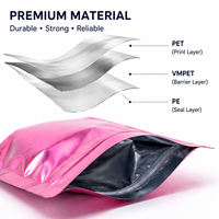 Sacs refermables en Mylar holographique imprimés sur mesure, blancs, pour emballages de bijoux, résistants à l'humidité, pour les petites entreprises