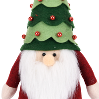 Gnome de Noël en feutre superposé avec chapeau, poupée en peluche à perles rouges, figurine debout pour la décoration de l'entrée et de la console des fêtes, vente en gros