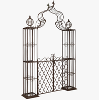Arche de mariage en métal robuste à double barre pour plus de stabilité, arche de jardin décorative rustique en métal pour entrée de patio