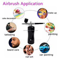Kit de Aerógrafo Inalámbrico Negro con Certificación CE, 900mAh, Carga USB, para Maquillaje, Decoración de Pasteles, Arte de Uñas, Tatuajes, Pintura de Modelos