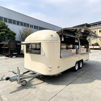 Remorque de Food Truck en Acier Inoxydable 5,8m avec Cuisine Complète, Friteuse, Capacité Personnalisable, Résistante à la Rouille pour Restaurant et Glaces