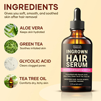Sérum anti-poils incarnés et solution anti-irritations pour le maillot de bain et le visage - Huile apaisante, exfoliante et nourrissante pour les poils incarnés