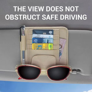 Wholesale Visor Organizer <b>Car</b> Sunshade Storage Bag Sunglasses Tickets ID <b>Clips</b>-Environmentally Friendly Leather Popular Style - Product Image 4