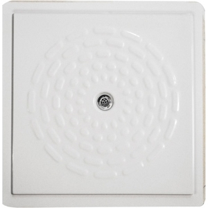 Piatto Doccia a Livello del Pavimento 90x90cm in Resina di Vetro, Attrezzatura di Sicurezza per il Bagno - Product Image 1