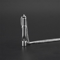 Collier pendentif sifflet anti-stress en acier inoxydable doré avec chaîne à maillons, outil de respiration