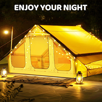 Tente de camping gonflable 4/5 personnes Grande  Simple couche Oxford PVC Portable Installation rapide 2 portes Pompe Étanche Salon
