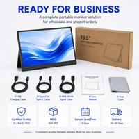 Écran portable secondaire pour ordinateur portable 18,5 pouces FHD IPS HDR, moniteur de jeu avec MINI HD-IN et support pliable