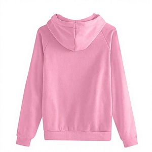 Unisex <b>Pink</b> Hooded 2 in 1 Heavyweight <b>Tracksuit</b> 100% Cotton Casual Full Length Sweatshirt Pants <b>Set</b> with Drawstring Side Pockets - Product Image 3