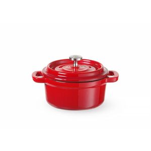 Casserole en fonte vitrifiée rouge HENDI 0,27 L, 130x100x(H)48mm, pour équipement de cuisine commercial - Product Image 1