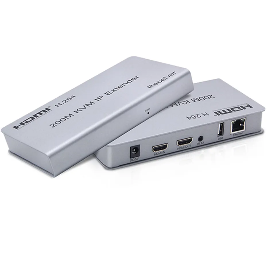HDMI KVM Extender 200M Over IP RJ45 Ethernet Cat5e Cat6 Cable Network KVM Extender HDMI Over UTP/STP Support USB Mouse Keyboard