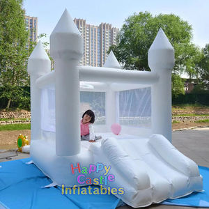 Château sautant d'intérieur et extérieur commercial de maison de rebond de bébé blanc de PVC avec le château gonflable de piscine de toboggan de fosse à balles pour des enfants - Product Image 2
