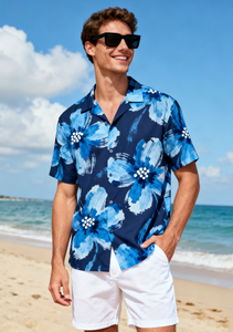 <span class=keywords><strong>Chemise</strong></span> promotionnelle à motifs personnalisés Chemises hawaïennes décontractées Chemises de fête formelles en tissu extensible <span class=keywords><strong>Chemise</strong></span> publicitaire Chemises de vacances - Product Image 2