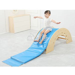 Moetry madera Montessori Piklers arco mecedora niños Marco de escalada interior con rampa deslizante - Product Image 2