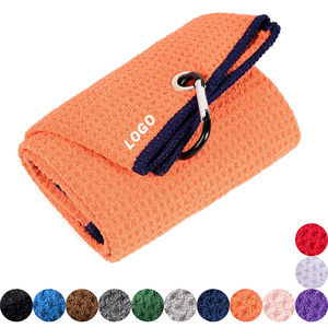 Wholesale Customized Logo Golf <b>Towel</b> Honeycomb Golf <b>Microfiber</b> Fabric <b>Towels</b> With Clip Waffle Pattern Carabiner Clip <b>Towels</b> - Product Image 6