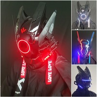 Casque de moto LED Phantom Samurai Design Lumineux Casque de course sécuritaire pour cyclistes Casque de course cyberpunk éclairé