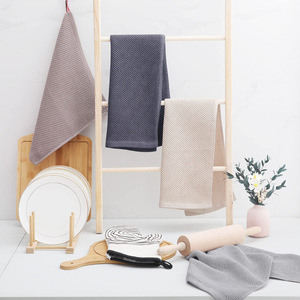 Lot de 4 torchons de cuisine en <span class=keywords><strong>coton</strong></span> gaufré 100% absorbants <span class=keywords><strong>et</strong></span> à séchage rapide, 12x12, gris foncé - Product Image 5