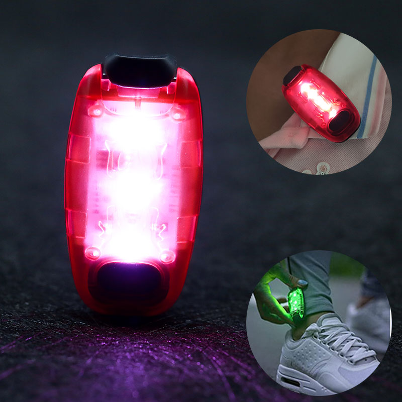 Высокая видимость Светодиодная лампа безопасности вспыхивающая сигнальная Велоспорт бег предупреждение зажим Светодиодная лампа безопасности