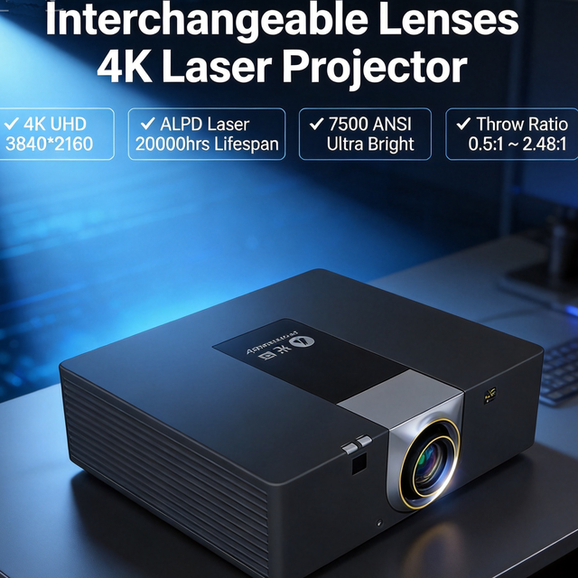 Appotronics 7500 Lumens 4K UHD DLP Laser Projector High Brightness Commercial Projector AL-DK750S