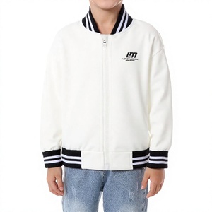 Veste universitaire blanche LONG MISSION INDUSTRY unisexe, col mandarin, coupe classique, 100% coton/laine, respirante, pour l'hiver - Product Image 1