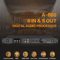 Processeur audio numérique Paulkitson A808 avec écran tactile, système de gestion de 8 haut-parleurs, équipement sonore en métal durable