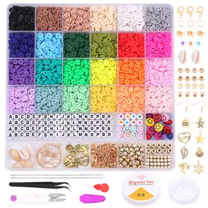 DIY Beads Kits 24 Grids Loose Waist Crystal Clay Beads Kit For Jewelry Bracelet Earring Necklace Making