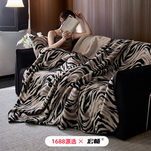 Couverture en polaire à imprimé animal Macrochic 100x150cm 150x200cm 200x230cm Automne Hiver Utilisation à domicile - Product Image 5