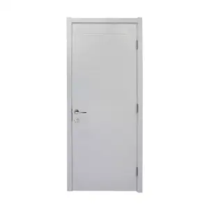modern design white smooth plain bedroom wooden door skin White plain semi solid wooden door for houses