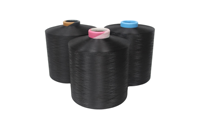 Fil de polyester vierge noir teint en masse 100/36/1 à bas prix pour le tricot et le tissage