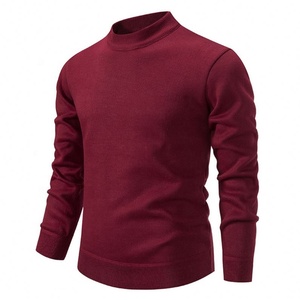Suéter Holgado de Punto de Cuello Redondo de Color Sólido para <span class=keywords><strong>Hombre</strong></span>, Camiseta Base de Otoño e Invierno, Forrado de Felpa, Engrosado - Product Image 5