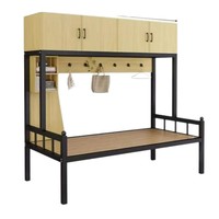 Lit d'étudiant en fer, design moderne et simple, avec fonction de démontage, armoire supérieure et lit inférieur, cadre en fer monocouche
