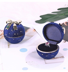 Customized High-End Starry Sky Korean Velvet Christmas <b>Ring</b> <b>Box</b> Square Pattern Circular Pendant Necklace Jewelry Packaging - Product Image 5