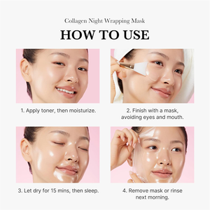 G ODM OEM Collagen Glow Mặt Nạ Hàn Quốc Lột Mặt Nạ Collagen Độ Đàn Hồi Độ Cứng Sáng Da Qua Đêm Sinh Học Collagen Ngủ Mặt Nạ - Product Image 5