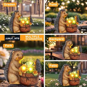 Statua da <span class=keywords><strong>Giardino</strong></span> di <span class=keywords><strong>Riccio</strong></span> <span class=keywords><strong>in</strong></span> Stile Folk Art di Alta Qualità, 8,4 Pollici, Lampada Solare Impermeabile per Esterni, Opzione Colore Personalizzabile - Product Image 4