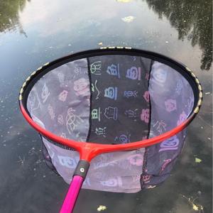 Boyuan – filet de pêche en alliage d'aluminium de 35 cm de diamètre, tête de filet haute résistance avec maille à motifs bleus - Product Image 1