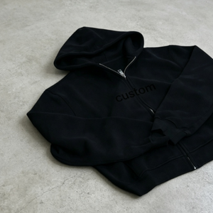 Sudadera con Capucha y Cremallera Unisex Personalizada, 100% Algodón Felpa, Corte Holgado, Estilo Casual para Otoño, Color Sólido - Product Image 2