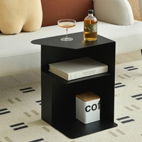 Kinno meilleure vente bord géométrique fer Art Table basse Design moderne Style noir canapé bord avec quelques tables extraterrestres à la mode