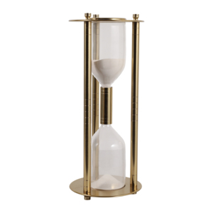 Clessidra Cilindrica in Metallo e Vetro, Decorazione d'Arredo per Bagno, Ufficio, Soggiorno, Esposizione su Scaffale - Product Image 5