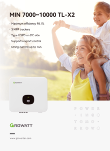 Inversores Monofásicos <span class=keywords><strong>Growatt</strong></span> 220v/230V <span class=keywords><strong>MIN</strong></span> 7000-<span class=keywords><strong>10000TL</strong></span>-<span class=keywords><strong>X</strong></span>/X2 de 7kw, 8kw, 9kw y 10kw con 2 MPPTs para Conexión a Red - Product Image 5