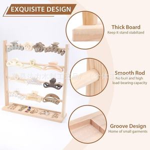 Wooden Jewelry Display Rack 5 Tier <b>Desktop</b> Storage For Hair Clips Necklaces Bracelets Headbands Organizer - Product Image 4