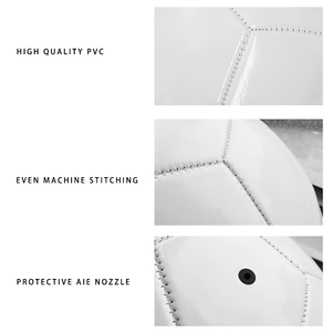 Balón de Fútbol Talla 5 Oficial para Partido, Logotipo Personalizado, Totalmente Blanco - Product Image 3